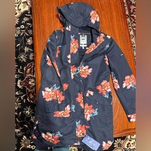 Joules Navy Floral Waterproof Jacket